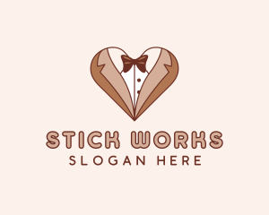 Gentleman Suit Heart logo design