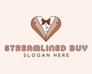 Gentleman Suit Heart logo design