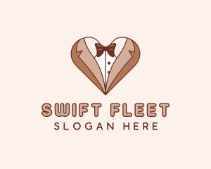 Gentleman Suit Heart logo design