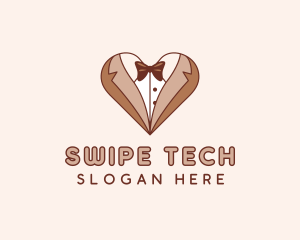 Gentleman Suit Heart logo design