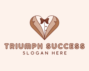 Gentleman Suit Heart logo design