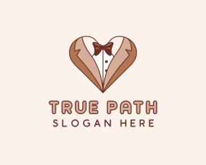 Gentleman Suit Heart logo design