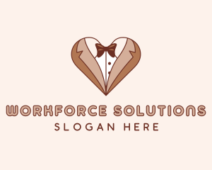 Gentleman Suit Heart logo design