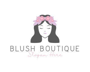 Feminine Floral Face logo design