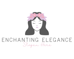 Feminine Floral Face logo design