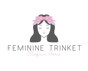 Feminine Floral Face logo design