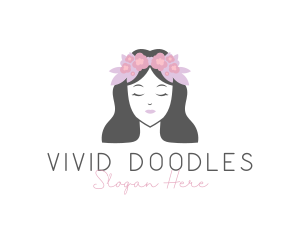 Feminine Floral Face logo design