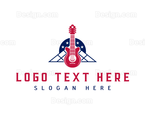 Rock Music Guitar Logo