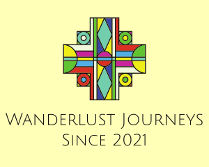 Multicolor Cross Stained Glass logo