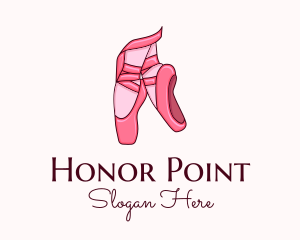 Pointe Shoes Ballerina logo design