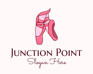 Pointe Shoes Ballerina logo design