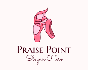 Pointe Shoes Ballerina logo design