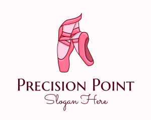 Pointe Shoes Ballerina logo design