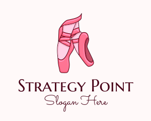 Pointe Shoes Ballerina logo design