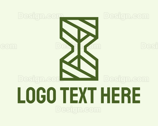 Green Outline Hourglass Logo