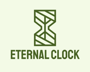 Green Outline Hourglass  logo
