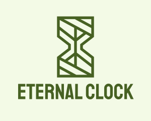 Green Outline Hourglass  logo design