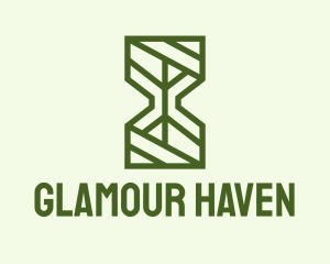 Green Outline Hourglass  logo
