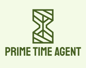 Green Outline Hourglass  logo design