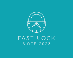 Minimalist Lock Timer logo design