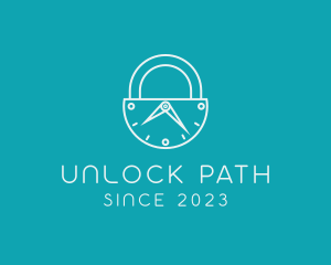 Minimalist Lock Timer logo design