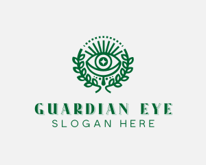 Bohemian Eye Wreath logo design