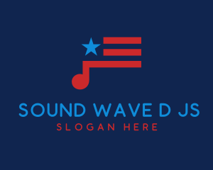 USA Music Flag logo design