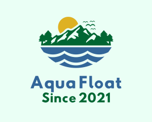 Floating Island Mountain  logo design
