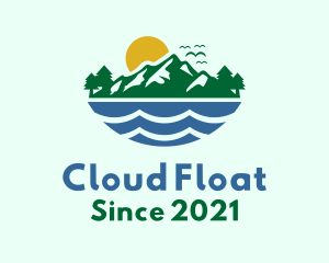 Floating Island Mountain  logo design