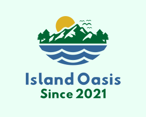 Floating Island Mountain  logo design