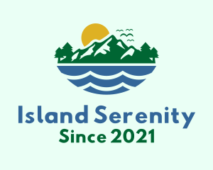 Floating Island Mountain  logo design