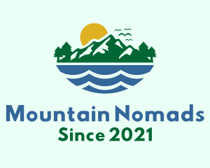 Floating Island Mountain  logo design