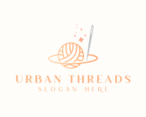 Thread Needle Knitting logo design