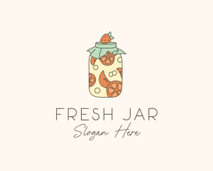 Fruit Mason Jar  logo design