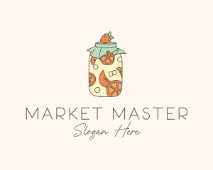 Fruit Mason Jar  logo design