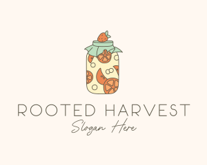 Fruit Mason Jar  logo design