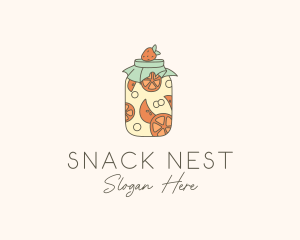 Fruit Mason Jar  logo design