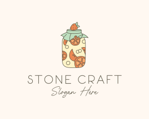 Fruit Mason Jar  logo design