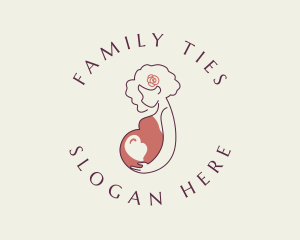 Pregnant Woman Motherhood logo design