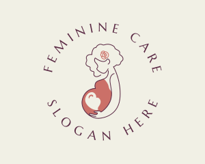 Pregnant Woman Motherhood logo design