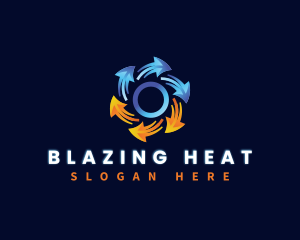 HVAC  Arrow Cooling Heating logo design