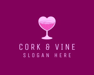 Heart Cocktail Drink  logo design