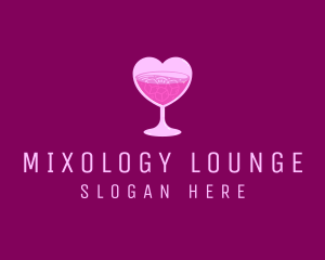 Heart Cocktail Drink  logo design