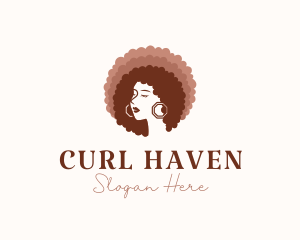 Woman Beauty Afro logo design