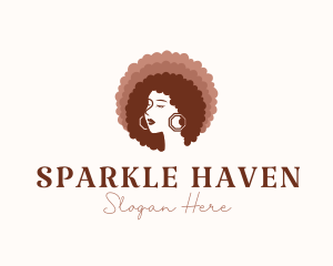 Woman Beauty Afro logo design