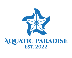 Aquatic Star Wave  logo design