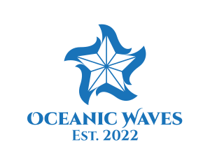 Aquatic Star Wave  logo design