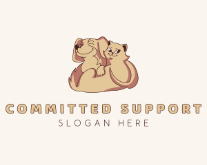 Dog Cat Pet Care logo design