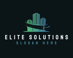Squeegee Building Cleaning Logo