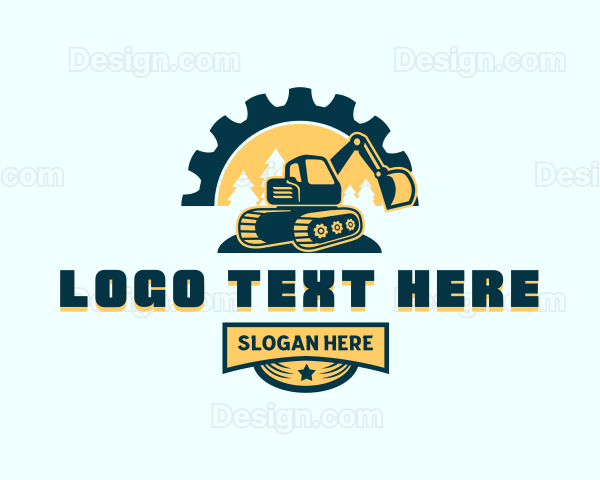 Mining Excavator Cogwheel Logo